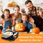 60×50 Halloween Throw Blanket for Women Men, Summerween Couple Boo Throw Blanket, Halloween Fall Flannel Blankets Hallo-Ween Boo Basket Stuffers for Him Her National Boyfriend Day Sofa Blankets