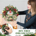 Zeyune Christmas DIY Green Wreath 14 Inch Artificial Christmas Wreaths Faux Plain Wreaths for Decorating Front Door Window Room Farmhouse Xmas Party Indoor Outdoor(Willow Pine,8 Pcs)