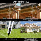 Halloween Spider Web Lights 550 LED Lighted Spider Web 16.4Ft Giant Halloween Decorations Light up with 8 Lighting Modes Waterproof & Timer for Indoor Outdoor House Haunted Yard Decor, Orange & Purple