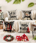 SEGXCFL Christmas Pillow Covers Decorative for Couch Sofa Livingroom Outdoor Christmas Home Decor