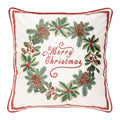 ISAENNE Design Square Classic Chrismas Style Throw Pillow Covers 18"x18", Green Soft Velvet Cushion Cover with Xmas Garland Pattern Decor Pillowcases for Bed,Living Room,Outdoor,Car