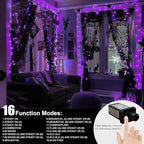 LAMPHOME 66ft Halloween Decorative Mini Lights, 200 LED Transparent Wire Fairy Starry String Lights Plug in, 11 Lighting Modes, for Halloween Decoration Outdoor Xmas Tree Party Decoration (Purple)