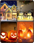 2Pack Christmas Village Lights, Decoration String Lights 12Ft with 6 C7 LED Bulbs, Warm White, with Socket and Switch, for Christmas Snow House,Pumpkin Crafts,Holiday Decoration W04VLP205