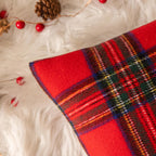 AQOTHES Christmas Plaid Throw Pillow Covers Set of 2 Scottish Tartan Winter Farmhouse Cushion Cover for Couch Sofa Bed Porch Home Holiday Decor Red 20 x 20 Inch