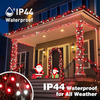 Christmas Lights 500LED 164FT, Waterproof Christmas Tree Lights with 8 Modes, Remote Control 3 Timers & Memory Function Xmas Decorations for House and Holiday (White and Red)
