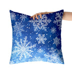 Wnoesat Winter Blue Snowflake Throw Pillow Covers 18x18 Set of 2 Merry Christmas Snowflakes Decorative Pillow Cases Xmas Holiday Outdoor Pillowcase for Farmhouse Living Room Decor