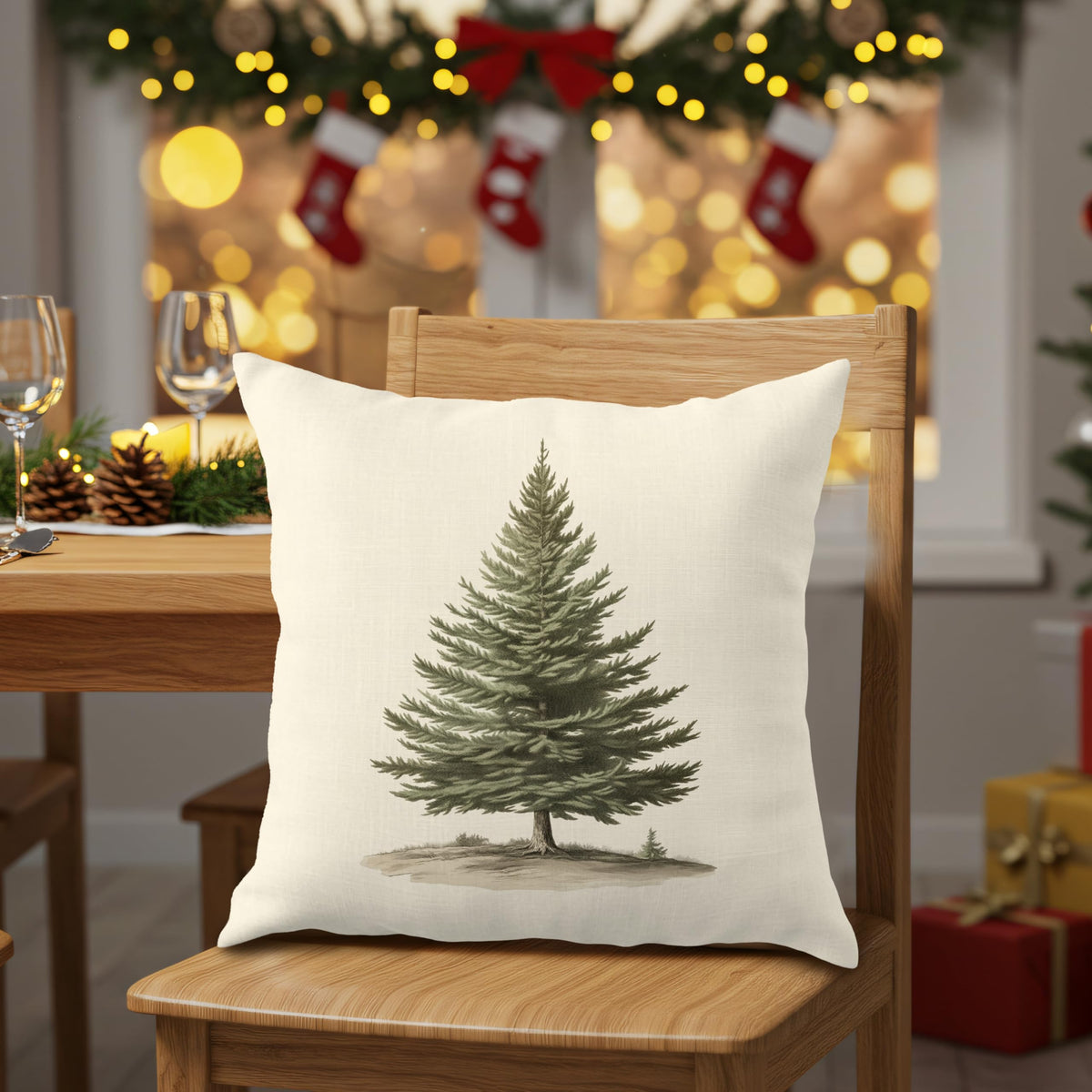 JMICPTUB Vintage Christmas Tree Pillow Covers 18x18, Farmhouse Christmas Decor, Rustic Winter Holiday Xmas Tree Decorative Throw Pillow Covers for Couch Sofa Bedroom Living Room Home