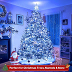 264FT 800 LED Christmas Lights with Timer, Twinkle Fairy Lights String with 8 Flashing Modes String Lights for Indoor Bedroom Outdoor Christmas Trees Garland Wreath Holiday Decorations, Blue