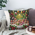 Jiaopenyou Throw Pillow Cover 20x20 Inch,Gingerbread Girls Dancing with The Words Merry Christmas Throw Pillow Case,Home Decor Cushion Covers for Sofa Living Room Couch Bed