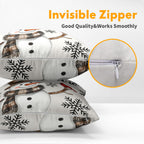 Snowman Throw Pillow Cover Christmas Pillowcase 18x18 Inch Set of 2 Snowflake and Red Cardinal Bird Decorative Cushion Cover Winter Holiday Pillow Protector for Home Sofa Bedroom Decor