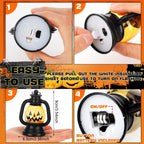 ROCEEI Halloween Mini Pumpkin Lantern 3.54 Inch Jack O Lantern Table Centerpiece Halloween Hanging Decoration Bulk Light up Lamp with Flickering LED Candle for Party Decor Indoor Outdoor(12 Pcs)