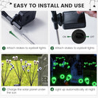 vignuto Halloween Decorations Outdoor, Scary Eyeball Lights,4PACKS 32LED,IP65 Waterproof,Halloween Decor for Garden/Yard/Patio/Lawn/Pathway(Green)