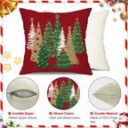 DFXSZ Christmas Pillow Covers 18x18 Inch Set of 2 Xmas Tree Decorative Red Throw Pillows Winter Christmas Decor for Home Couch TH-50C18