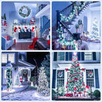 JMEXSUSS 400 LED White Christmas Lights Outdoor Decorations, 132ft Christmas Tree Lights with Remote, Indoor String Light Plug in for House Xmas Bush Decor