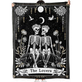 amepay The Lovers Skeleton Blanket Gifts for Kids Adult Women,Gothic Romantic Flannel Throw Blankets,Soft Comfy Lightweight for Room Couch Bed Sofa Bold Halloween Goth Decor,Horror Lovers 60x50in