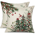DFXSZ Christmas Pillow Covers 18x18 Inch Set of 2 Christmas Tree Decorations Throw Pillows Winter Xmas Decor for Home Couch TH-35B18