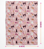Pink Halloween Blanket - Cute & Stylish for Summerween - Pink Ghost Blanket - Halloween Decor for Bedroom - Soft and Plush - 50 x 60
