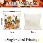 Tikeciti Fall Sunflower Pillow Covers Orange Pumpkin 18 x 18 Inch Throw Pillows, Thanksgiving Hello Autumn Floral Seasonal Decorative Farmhouse Cushion Case for Sofa Couch Set of 4