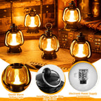 12 Pcs Halloween Mini Lantern, Lantern Centerpieces for Tables with LED Simulation Candle, 4 Inch Small Hanging Lantern, Lanterns Decorative for Wedding Centerpiece Tables (Warm Yellow