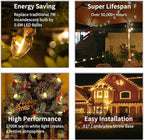 C9 LED Christmas Lights Outdoor 25FT, 25 Energy Efficient Warm White Vintage Bulbs, Connectable, Weatherproof for Roof, Xmas Tree, Porch, Yard, Patio, Holiday Decor - Green Wire
