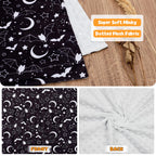 Baby Blanket for Boys Girls Super Soft Double Layer Minky with Dotted Backing Cute Cow Crib Receiving Blanket Bed Throws for Newborns Nursery Stroller Toddler 30 x 40 Inch (Halloween Bat)