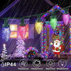 C7 LED Christmas String Lights, 30 FT 50 Colorful Strawberry LED Bulbs, Hanging C7 Christmas Lights Indoor Outdoor for Xmas Tree Holiday Garden Patio Backyard Decor, Multicolor
