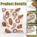 VitalCozy 2 Pcs Gingerbread Christmas Throw Pillow Covers 18'' x 18'' Plush 3D Embroidery Gingerbread Man Pillowcases for Xmas Winter Indoor Outdoor Couch Sofa Cushion Decorations