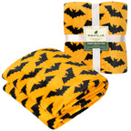 PAVILIA Halloween Throw Blanket for Couch | Bat Fall Halloween Fleece Blanket | Soft, Plush, Warm Black Fall Cabin Throw, 50x60 (Bat Halloween)