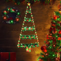 Toodour Christmas Decorations Indoor Lights, 2.65ft LED Christmas Lights, Red & Green Wall Window Hanging Light, Battery Operated Holiday Decoration for Outdoor Garden New Year Home Decor