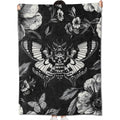 amepay Gothic Moth and Skull Blanket Gifts for Kids Adult Women,Goth Floral Dark Art Flannel Throw Blankets,Soft Comfy Lightweight for Halloween Couch Bed Sofa Bold Modern Decor,Horror Lovers 60x50in