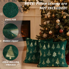 Artmag Christmas Tree Throw Pillow Covers 20x20 inch Set of 2, Decorative Golden Tree Pillow Covers Cushion Case Holiday Decoration for Home Couch Sofa