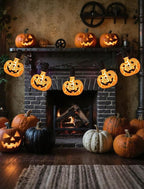 Unleash a Haunting Glow: 10.5ft Plug-in Halloween Pumpkin String Lights, Connectable (Up to 72 Strands), Waterproof Jack o Lantern Lights for Outdoor/Indoor, Heavy-Duty Orange Holiday Lights for Porch