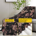 VANZEV Gothic Blanket, Floral and Bat Flannel Throw Blankets,Soft Warm Lightweight Cozy Plush Halloween Goth Throws for Bedroom Sofa Home Decor Gifts for Women Girls 50"x60"