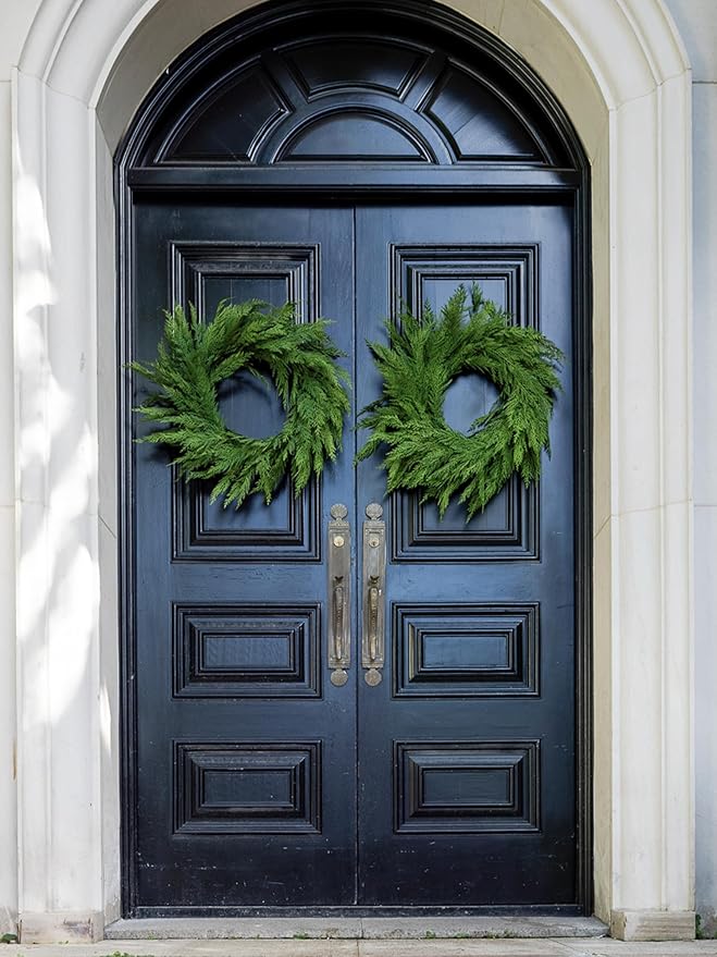 26" Cedar Pine Wreath Realistic Christmas Wreath for Front Door Walls Windows Porches Indoor Outdoor Christmas Xmas Decorations Home Decor