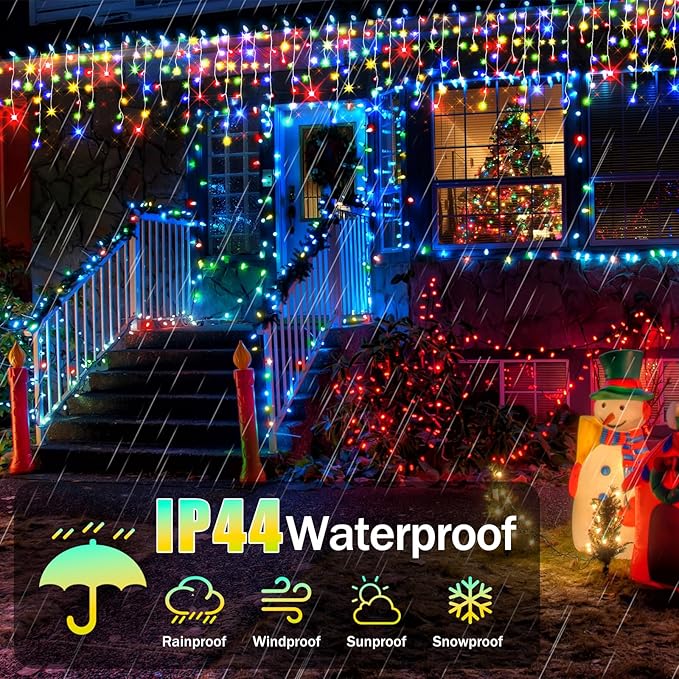 52FT Christmas Lights Outdoor Decorations 480LED Fairy String Light 12 Lighting Modes with Timer Memory Waterproof Christmas Light for Yard Roof Party Holiday Wedding Garden Decor