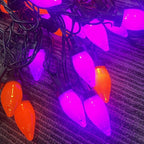 Purple and Orange Halloween Lights, 26Ft Halloween Outdoor String Lights with 50 LED Orange Purple Light, Waterproof Halloweens Decorations for Outdoor Indoor Patio Home Party Garden Yard