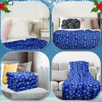 Moukeren 24 Pcs Christmas Snowflake Throw Blanket Bulk, 59 x 47 Inch Xmas Winter Throw Blanket Christmas Warm Soft Cozy Fleece for Home Bedding Couch Chair Gift (Dark Blue)