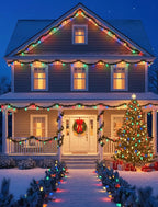 LED Christmas Lights Outdoor, 26FT 50 Count Multicolor C9 String Lights, Energy-Saving Vintage Christmas Lights, Connectable Plug-in Outside Colored Christmas Tree Lights for House Decorations