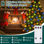 Christmas Lights Outdoor 1000 LED 328FT String Lights Multicolored, IP67 Waterproof Indoor Christmas Fairy Lights,8 Modes 4-Level Dimming with Remote for Garden Tree Patio Balcony Xmas Party Decor