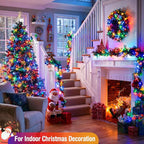 JMEXSUSS 400 LED Christmas Lights Outdoor Decorations, 132ft Multicolor Christmas Tree Lights with Remote, Indoor String Lights Plug in for House Christmas Bush Decor