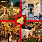 350LED Christmas Lights Indoor Outdoor, 90ft 12 Modes Warm White LED String Lights with Timer Dimmable, Waterproof Tree Lights for Xmas Patio Yard Fence Bedroom Wedding Garden Decor Warm White