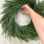 Christmas Wreaths for Front Door 36 Inch Large Norfolk Pine Wreath for All Seasons Artificial Green Wreath Holiday Decoration for Indoor Outdoor Home Decor