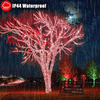 500 LED Red Christmas Lights, 165ft Red String Lights 8 Modes Clear Wire, Connectable Waterproof Plug in Twinkle Fairy Light for Tree Bedroom Indoor Outdoor Christmas Decorations