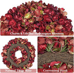 Fall Wreaths for Front Door, 24 inch Fall Hydrangea Wreaths for Front Door Outside Large Artificial Autumn Floral Wreath for Thanksgiving Harvest Christmas Wall Mantel Porch Indoor Outdoor Decor