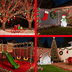 350LED Christmas Lights Indoor Outdoor, 90ft 12 Modes Red & Green LED String Lights with Timer Dimmable, Waterproof Christmas Tree Lights for Xmas Patio Yard Fence Balcony Garden Party Decor Red&Green