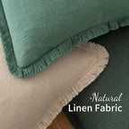 MIULEE Christmas Decorative Throw Pillow Covers Neutral Linen Fringe Throw Pillows Euro Shams Set of 2 Army Green Boho Farmhouse Cushion Covers for Couch Sofa Bed Living Room Home Decor 22x22 Inch
