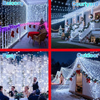350LED Christmas Lights Indoor Outdoor, 90ft 12 Modes Cool White LED String Lights with Timer Dimmable, Waterproof Tree Lights for Xmas Patio Yard Fence Bedroom Wedding Garden Decor Cool White