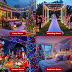 264ft 800 LED Christmas Tree String Lights Outdoor Fairy Lights Plug in, Expandable Green Wire Clear Bulbs Mini Lights 8 Modes, Xmas Wedding Party Decoration (Multicolor)