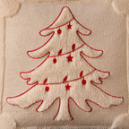 DFXSZ Christmas Pillow Covers 18x18 Red Star Light Beige Christmas Tree Decoration Soft Plush Faux Fur Jacquard Throw Pillows for Bedroom Sofa Holiday Festivals Winter Home Decor PTK067C18