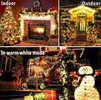 KNONEW Christmas Lights Outdoor 500 LED 197FT Green Wire Color Changing String Lights with 11 Modes & Timer Dimmable Fairy Light for Xmas Tree Roof Yard Wedding Decorations(Warm White to Multicolor)